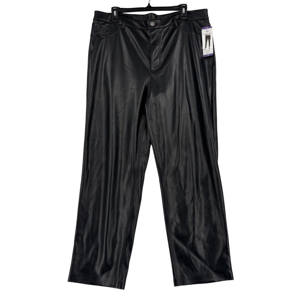 Joie Faux Leather Pants Women's Size‎ 16 Black High Rise Stretch